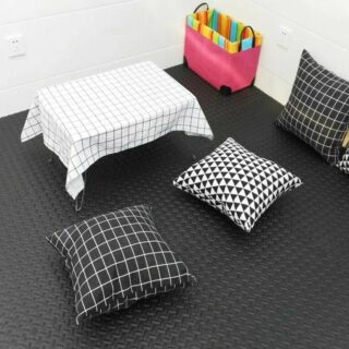 Thảm xốp trải sàn EVA vân khế màu đen 60x60x1cm _Combo 12 tấm Thảm lót sàn