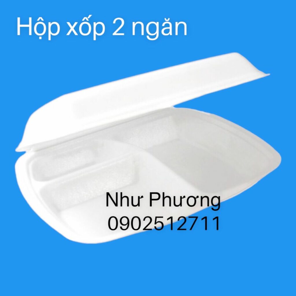 Hộp xốp đựng cơm 2 ngăn